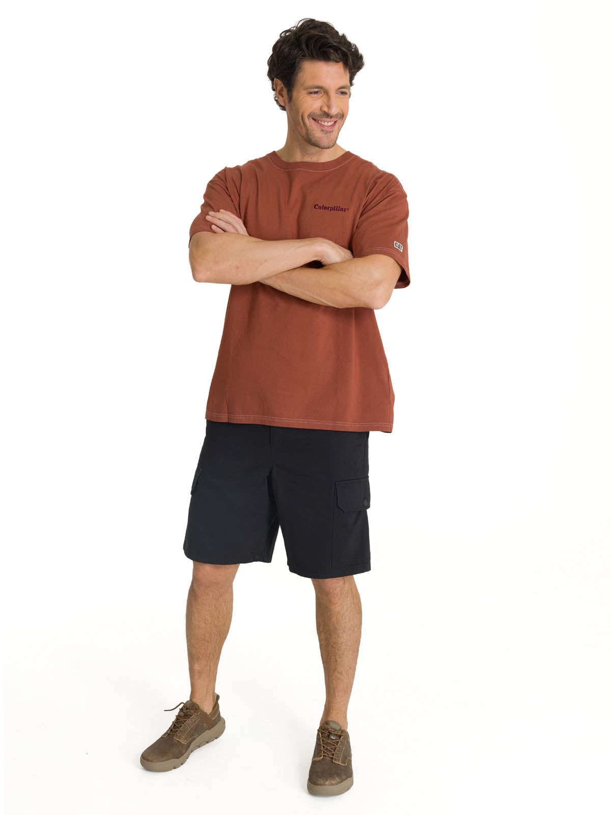 Polera Casual Hombre Heavyweight Relaxed Ladrillo CAT