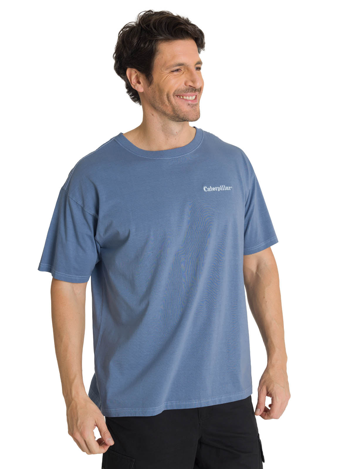 Polera Casual Hombre Heavyweight Relaxed Azul CAT