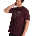 Polera Manga Corta Hombre Heritage Tractor Morado CAT