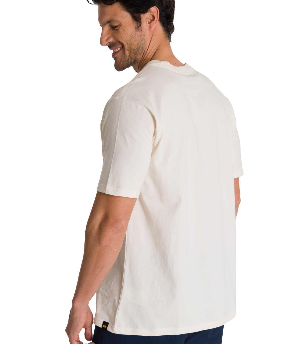Polera Manga Corta Hombre Heritage Tractor Beige CAT