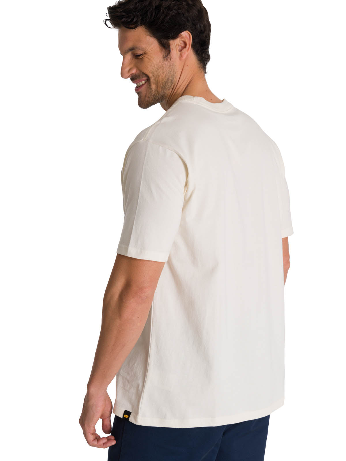 Polera Manga Corta Hombre Heritage Tractor Beige CAT