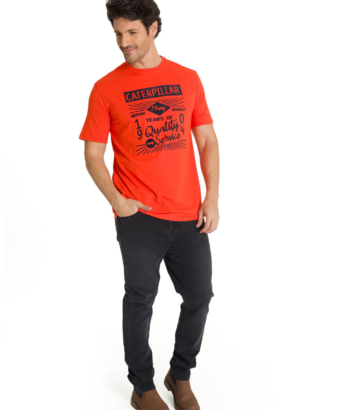 Polera Manga Corta Hombre Heritage 1904 Rojo CAT