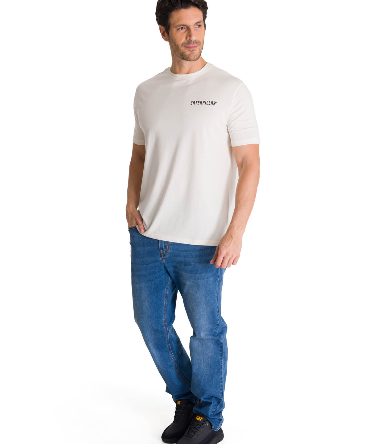 Polera Casual Hombre Heritage Motor Grader Beige CAT