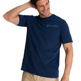 Polera Manga Corta Hombre Heritage Hard Work Azul CAT