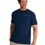 Polera Manga Corta Hombre Heritage Hard Work Azul CAT