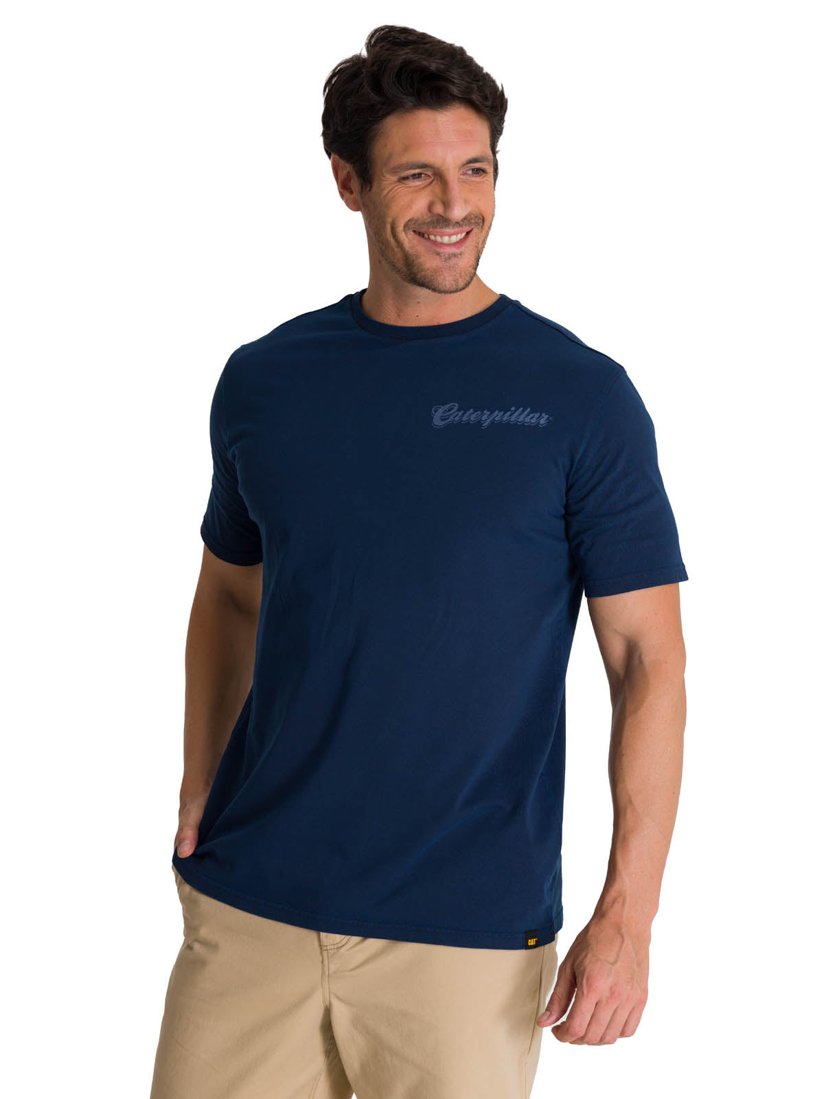 Polera Manga Corta Hombre Heritage Hard Work Azul CAT