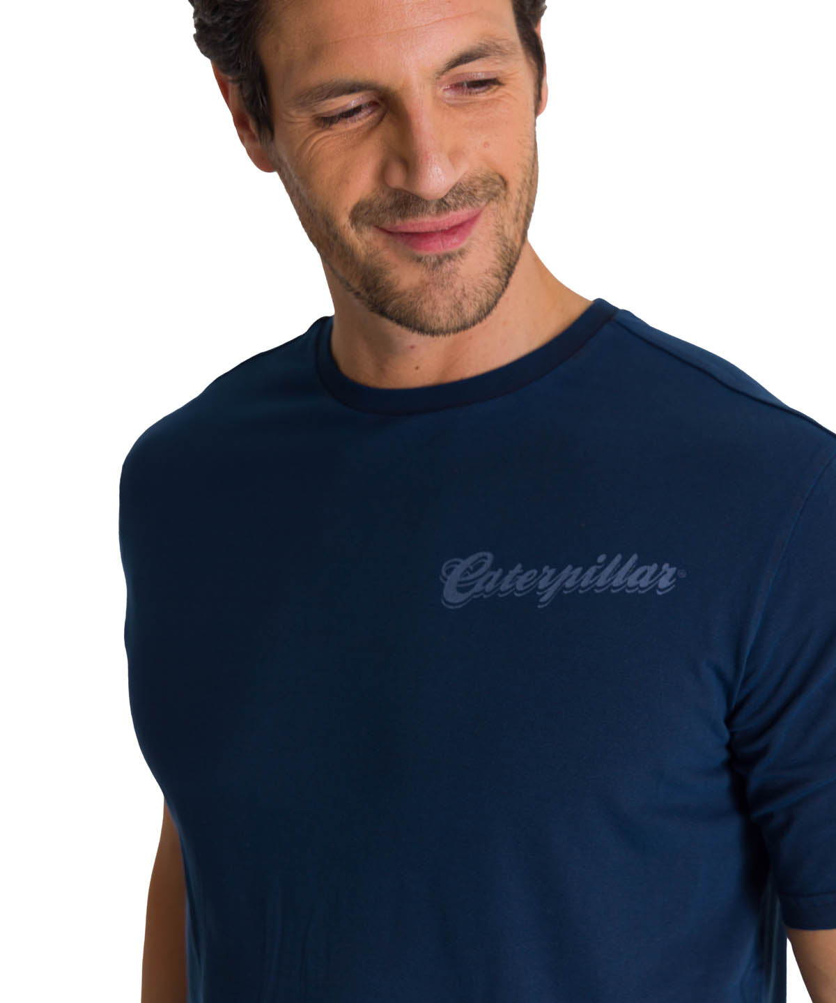 Polera Manga Corta Hombre Heritage Hard Work Azul CAT