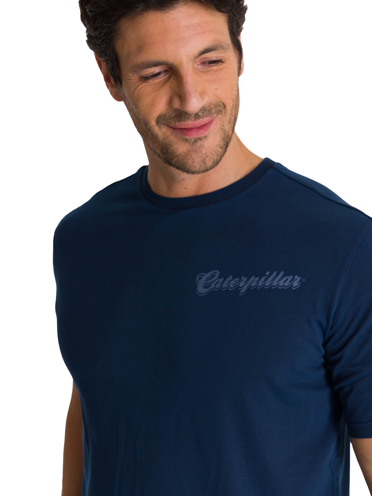 Polera Manga Corta Hombre Heritage Hard Work Azul CAT