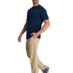 Polera Manga Corta Hombre Heritage Hard Work Azul CAT