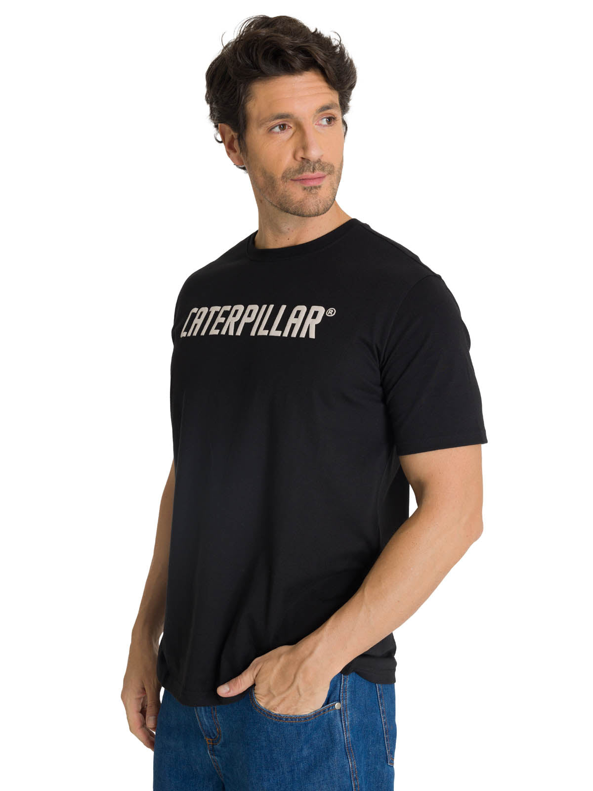 Polera Manga Corta Hombre Caterpillar Puff Negro CAT