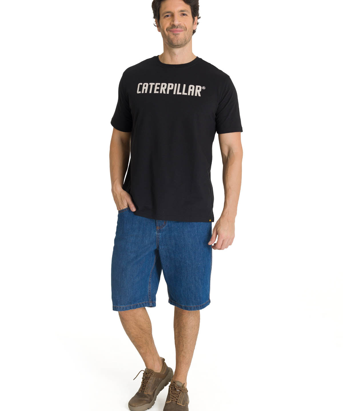 Polera Manga Corta Hombre Caterpillar Puff Negro CAT