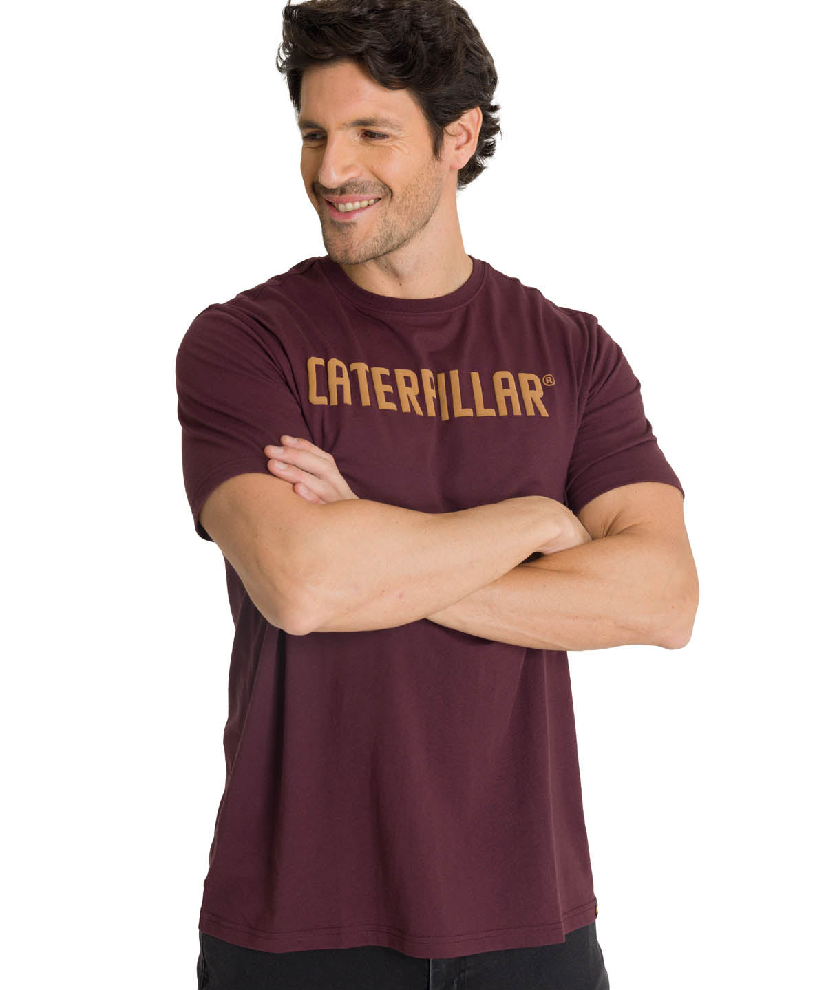 Polera Manga Corta Hombre Caterpillar Puff Morado CAT