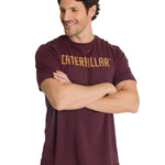 Polera Manga Corta Hombre Caterpillar Puff Morado CAT