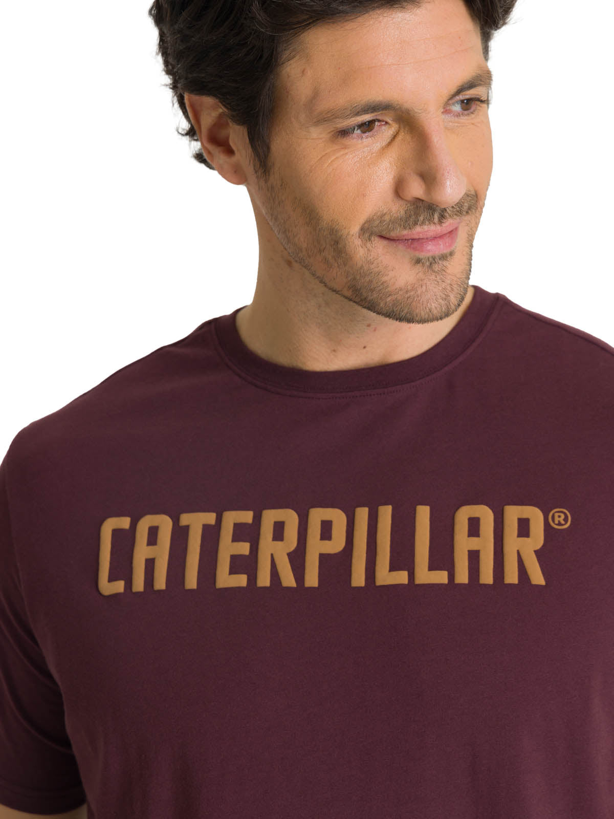 Polera Manga Corta Hombre Caterpillar Puff Morado CAT