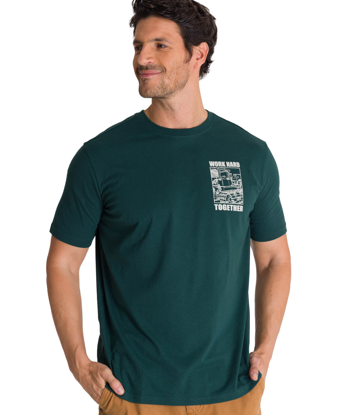 Polera Manga Corta Hombre Heritage Diseño Petroleo CAT