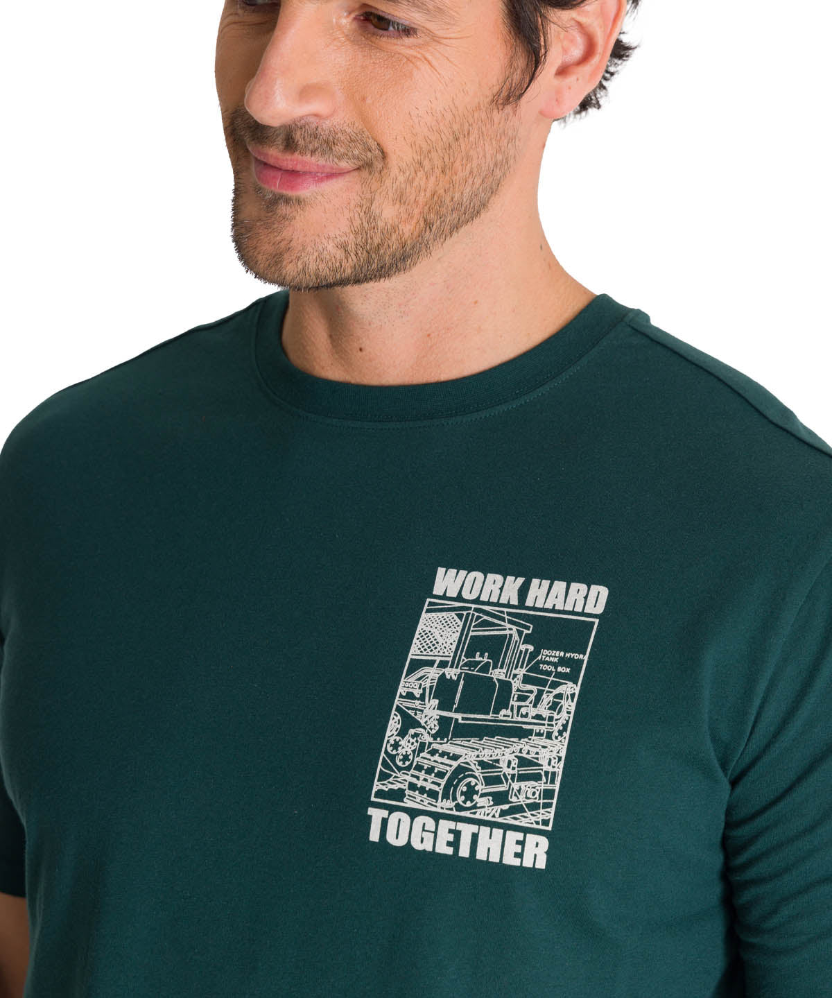 Polera Manga Corta Hombre Heritage Diseño Petroleo CAT