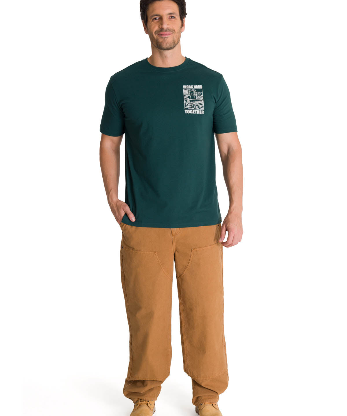 Polera Manga Corta Hombre Heritage Diseño Petroleo CAT