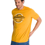 Polera Manga Corta Hombre Original Tractor Amarillo CAT