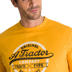 Polera Manga Corta Hombre Original Tractor Amarillo CAT