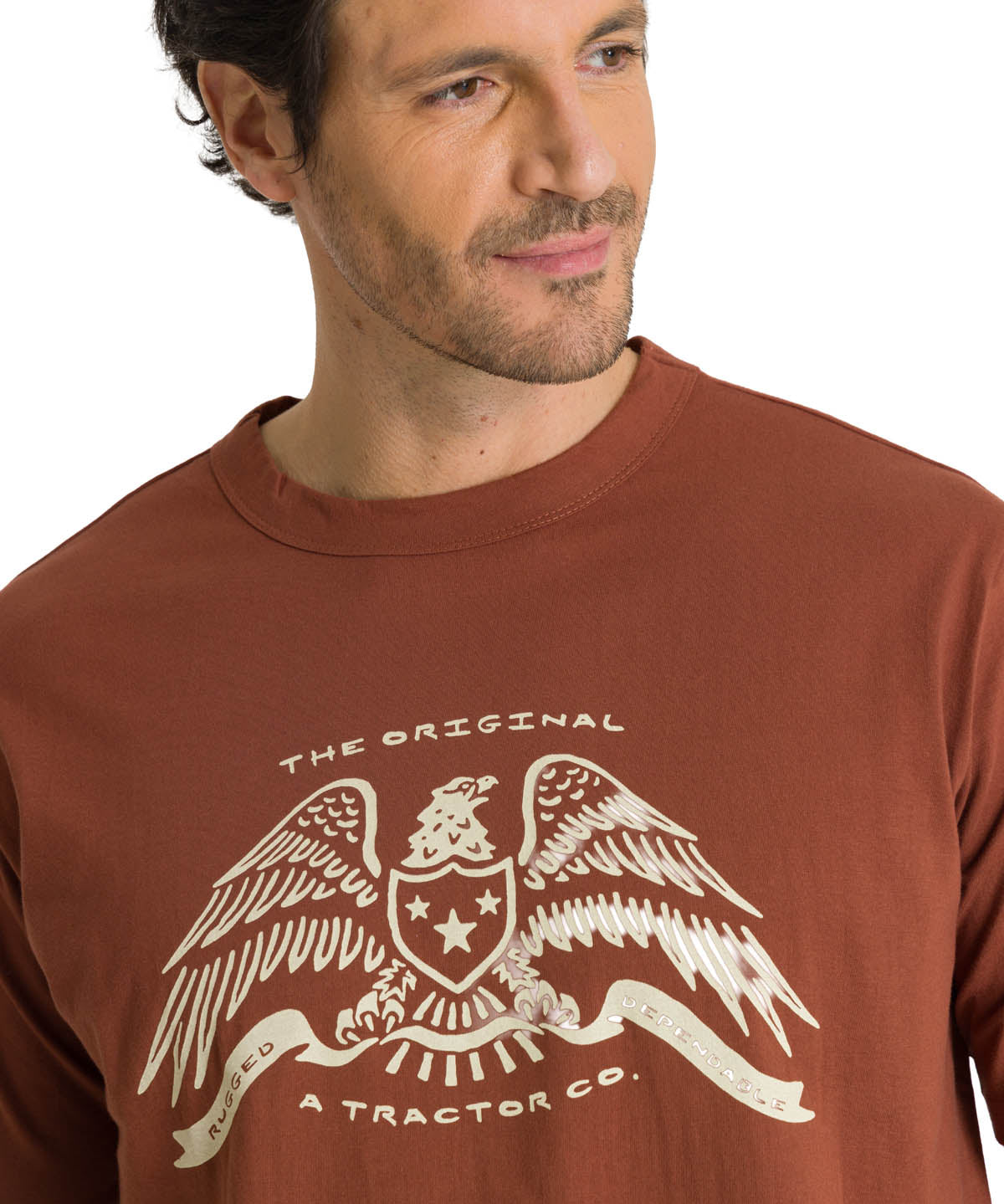 Polera Manga Corta Hombre Roam Free Terracota CAT