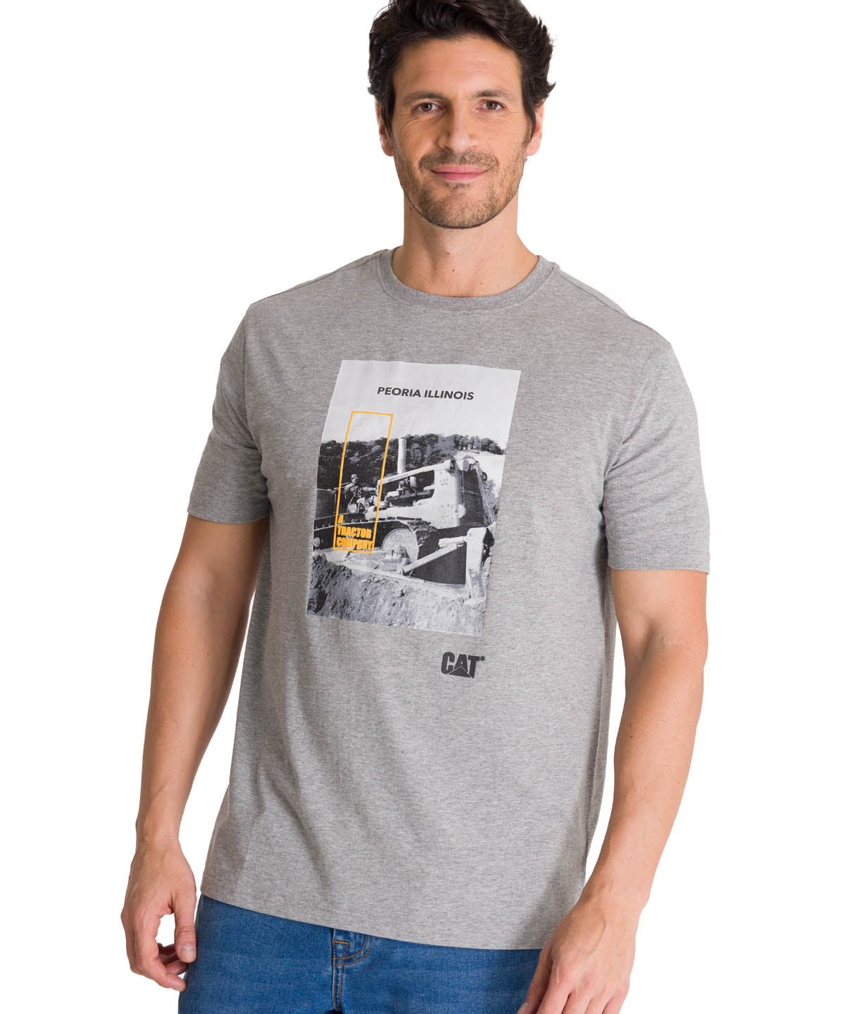Polera Manga Corta Hombre Everyday Workwear Gris CAT