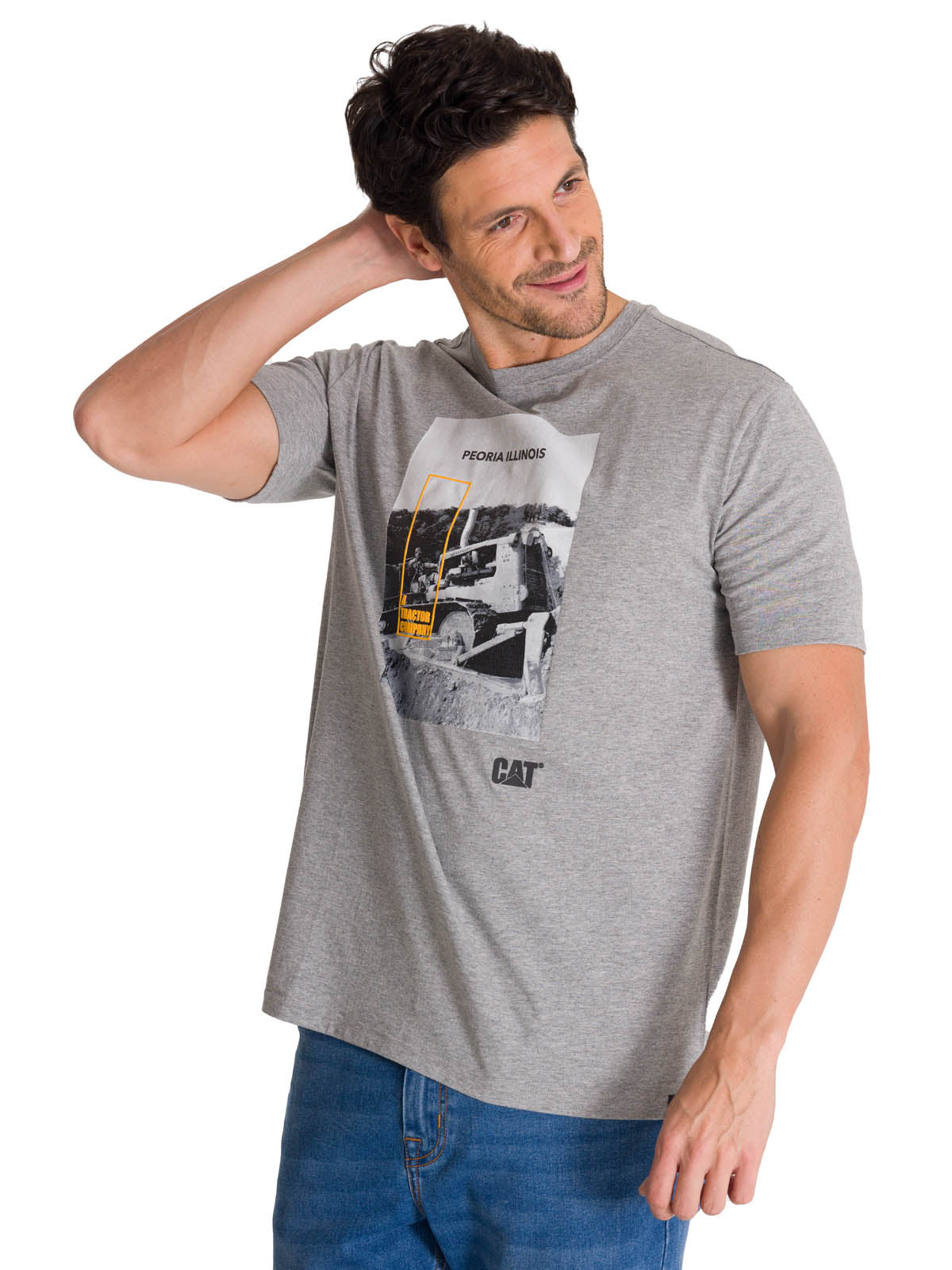 Polera Manga Corta Hombre Everyday Workwear Gris CAT