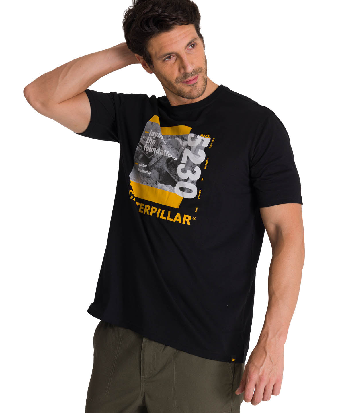 Polera Manga Corta Hombre Everyday Workwear Negro CAT