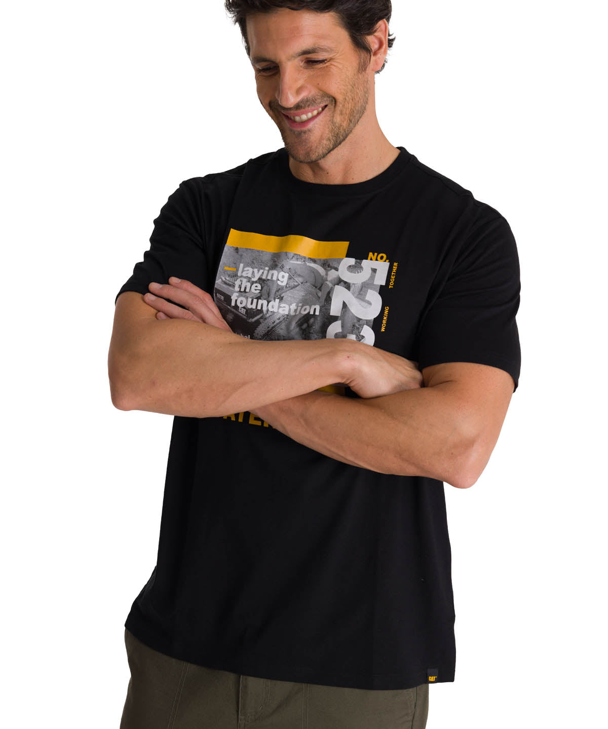 Polera Manga Corta Hombre Everyday Workwear Negro CAT