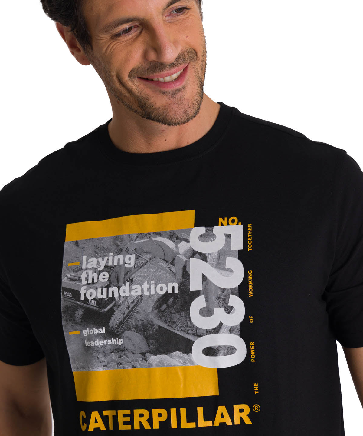 Polera Manga Corta Hombre Everyday Workwear Negro CAT