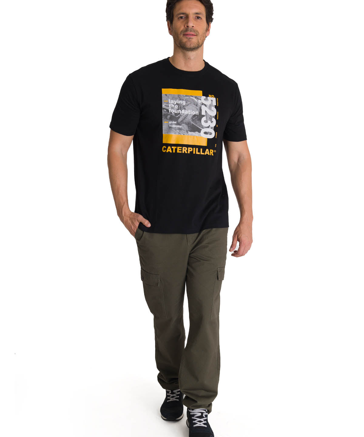 Polera Manga Corta Hombre Everyday Workwear Negro CAT