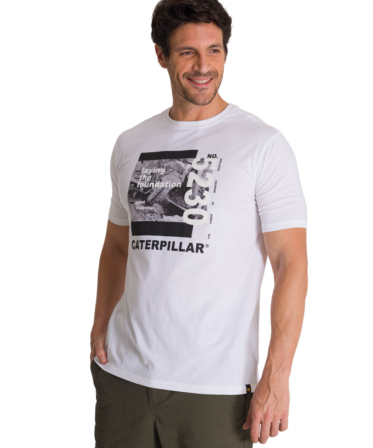 Polera Manga Corta Hombre Everyday Workwear Blanco CAT