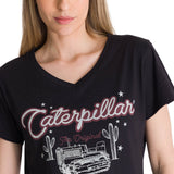 POLERA MANGA CORTA MUJER V-NECK GRAPHIC TEE NEGRO