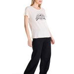 Polera Manga Corta Mujer Crew Diseño Blanco CAT