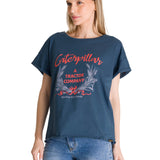 Polera Manga Corta Mujer Diseño Petroleo CAT