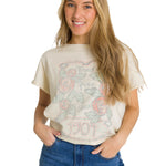 Polera Manga Corta Mujer Diseño Blanco CAT