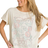 Polera Manga Corta Mujer Diseño Blanco CAT