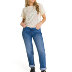 Polera Manga Corta Mujer Diseño Blanco CAT