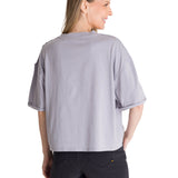 Polera Manga Corta Oversize Mujer Diseño Lila CAT