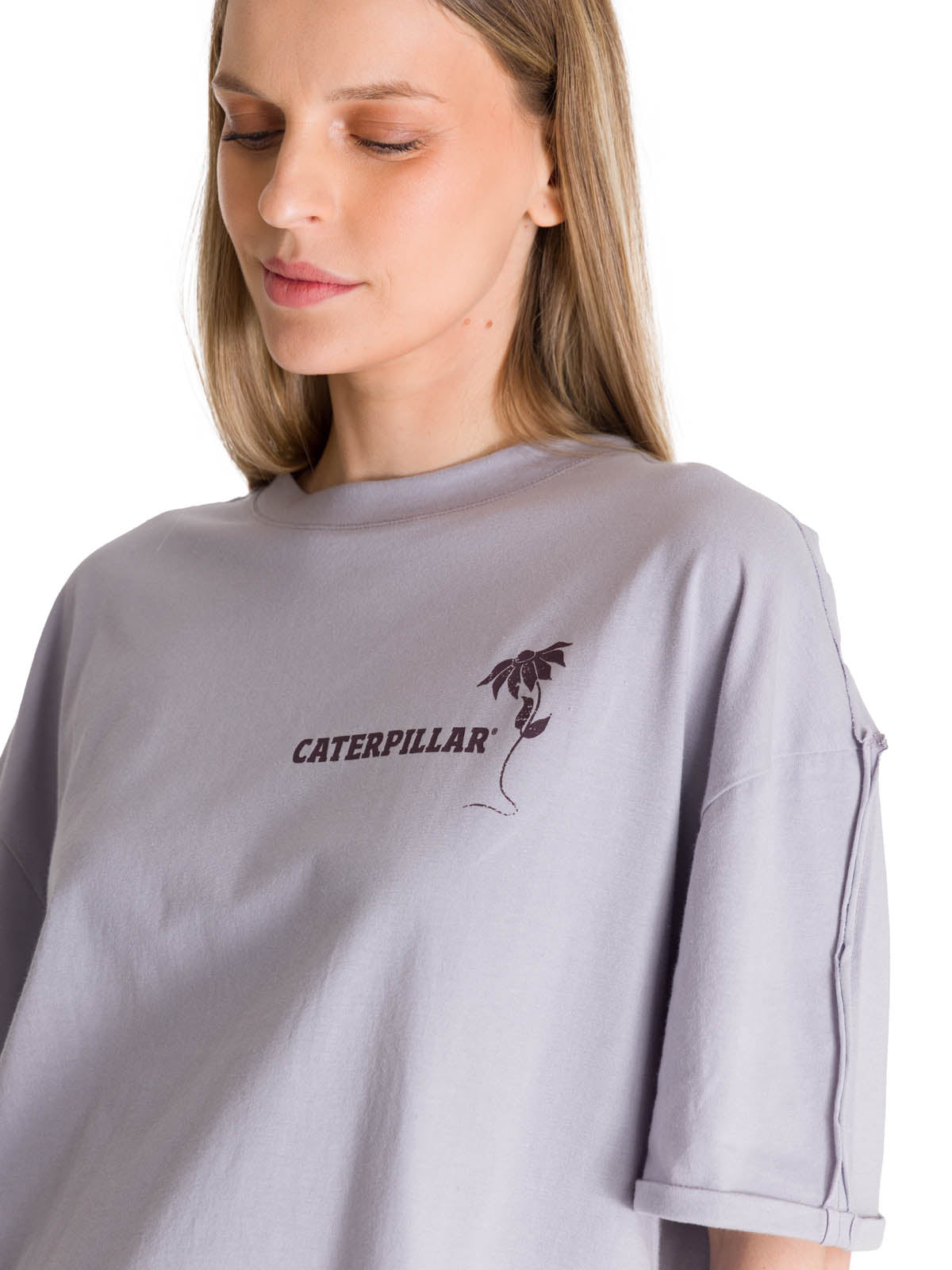 Polera Manga Corta Oversize Mujer Diseño Lila CAT