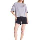 Polera Manga Corta Oversize Mujer Diseño Lila CAT