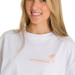 Polera Manga Corta Oversize Mujer Diseño Blanca CAT