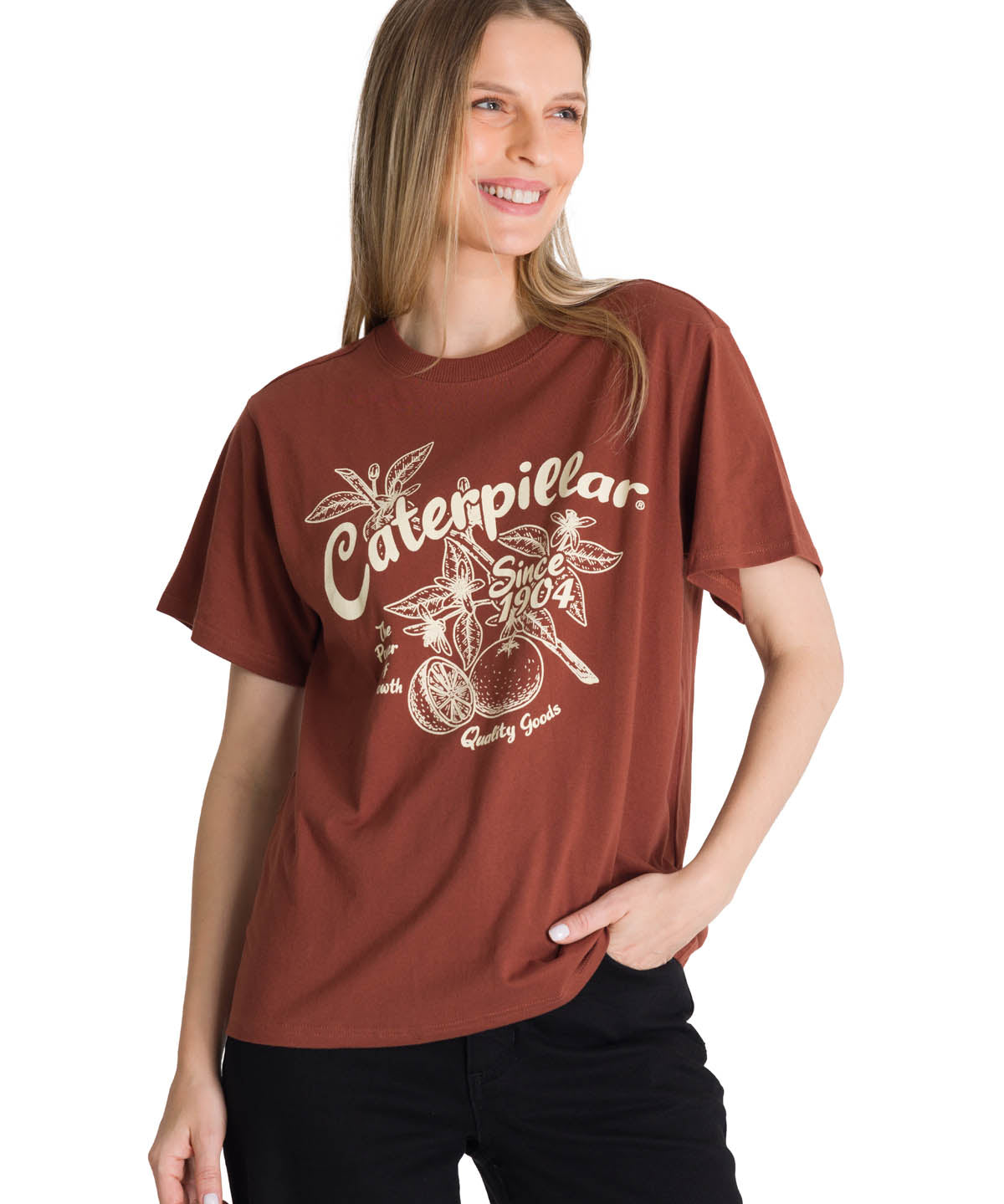 Polera Manga Corta Mujer Diseño Ladrillo CAT