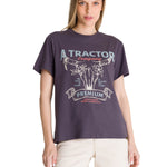 Polera Manga Corta Mujer Diseño Gris Oscuro CAT