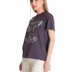 Polera Manga Corta Mujer Diseño Gris Oscuro CAT