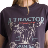 Polera Manga Corta Mujer Diseño Gris Oscuro CAT