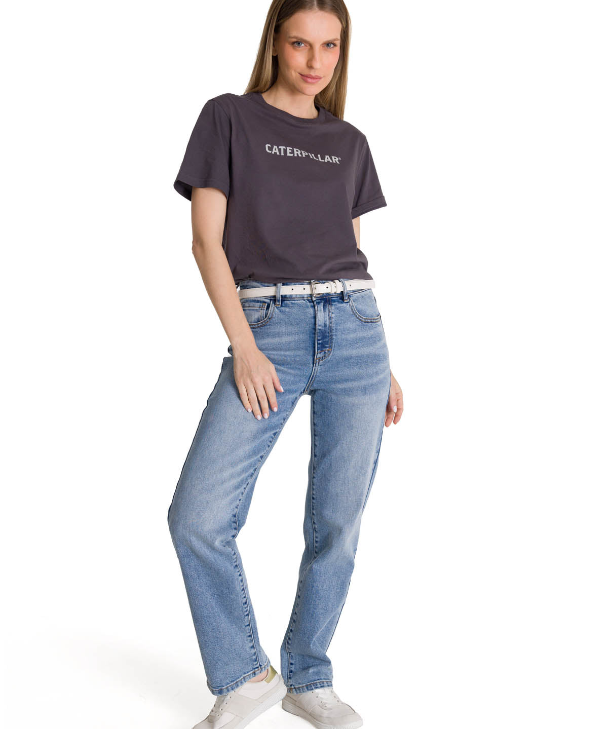 POLERA MANGA CORTA MUJER TRACTOR CO BACK GRAP GRIS