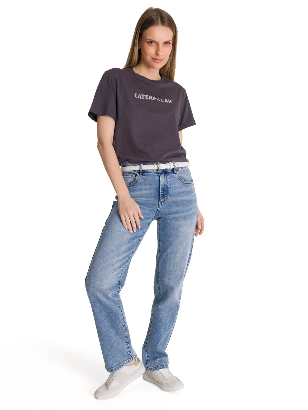POLERA MANGA CORTA MUJER TRACTOR CO BACK GRAP GRIS