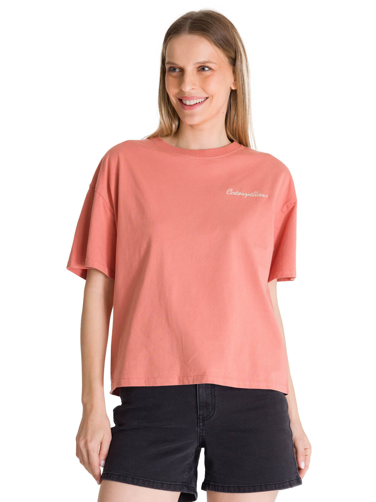 Polera Manga Corta Boxy Mujer Bordato CAT Rosa CAT