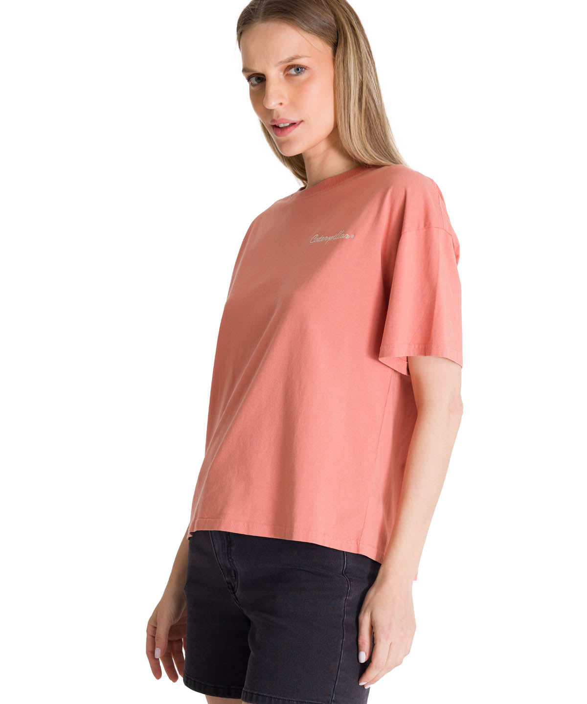 Polera Manga Corta Boxy Mujer Bordato CAT Rosa CAT