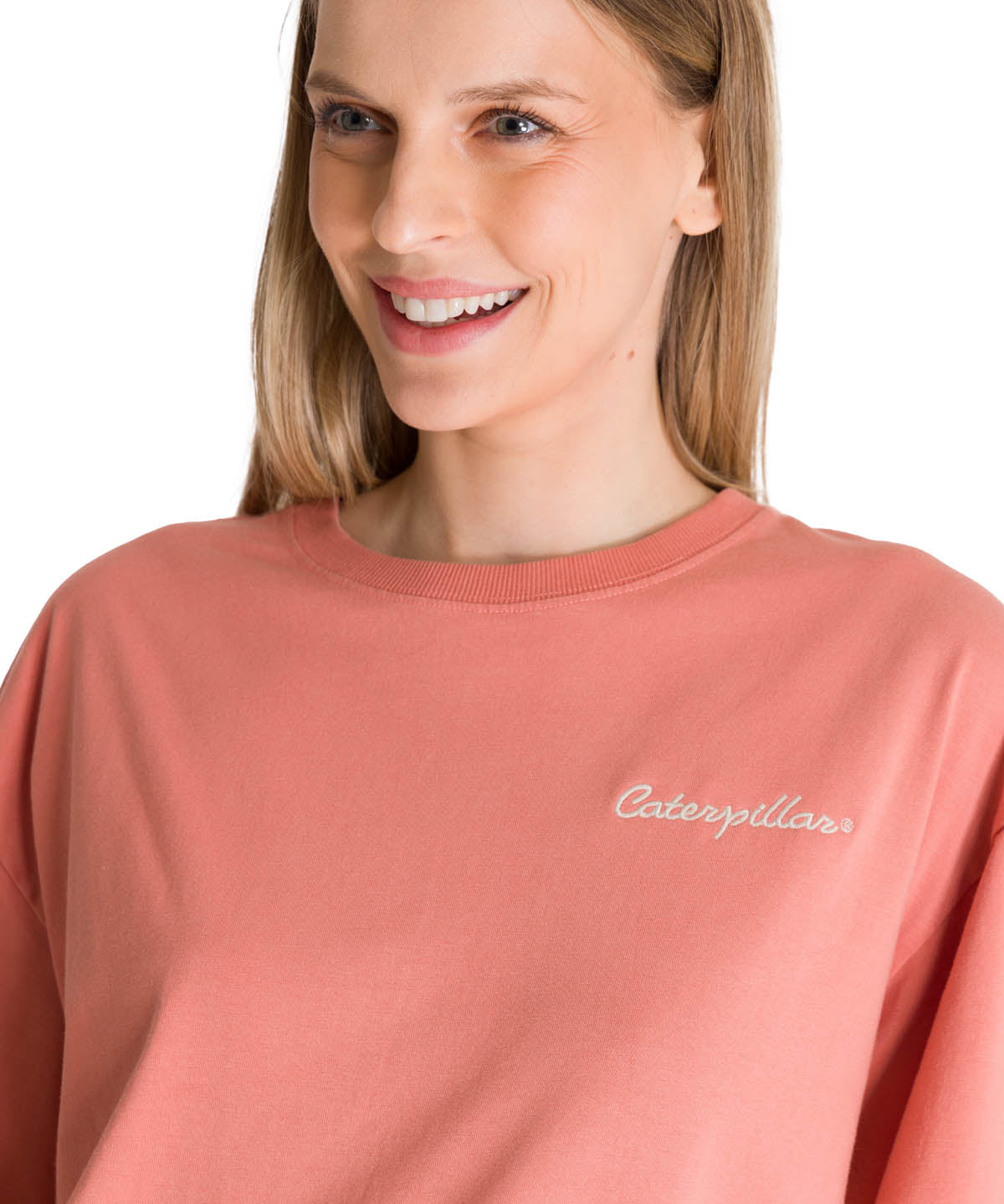 Polera Manga Corta Boxy Mujer Bordato CAT Rosa CAT